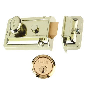 Yale 77 Traditional Nightlatch Brasslux PB 60mm