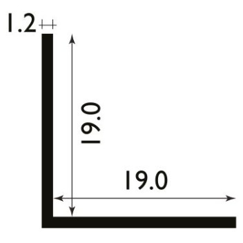 Angle Plastic White 2.44m x 19mm*