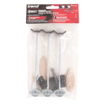 Trend ZIP/170/3 Zipbolt Worktop Bolt Pack 3 With Hex Bit*