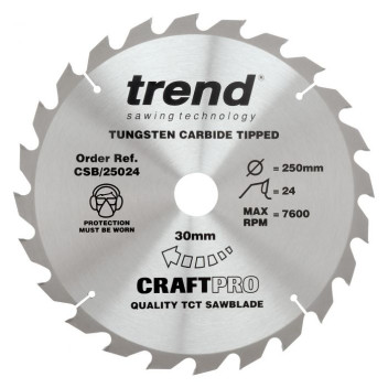 Trend CSB/25024 Craft Saw Blade 250 x 24T x 30mm Bore*