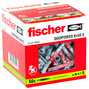 Fischer Duopower M6 X 50mm S Plug + Screw (50)*