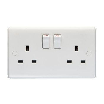 Socket Switched 2 Gang 13A White*