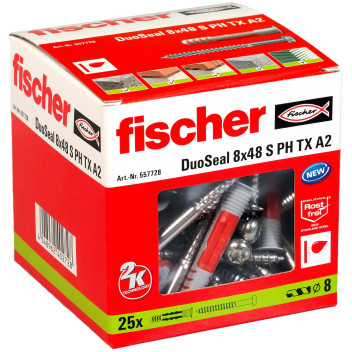 Fischer Duoseal M8 X 48mm S Plug + Screw A2 (25)*