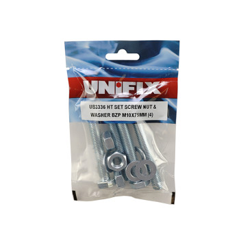 Pre Pack HT Set Screw Nut & Wash Bzp M6 X 25mm (10)