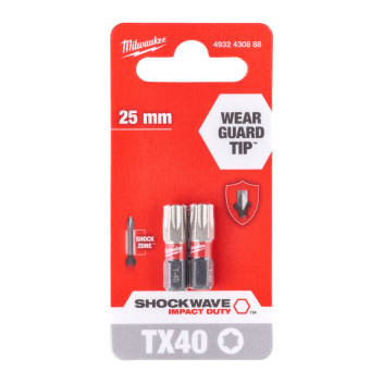 Milwaukee Shockwave TX40 Bit 25mm Pack 2*