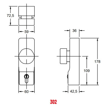 Exidor 302EC OAD With Knob and Euro Cylinder*