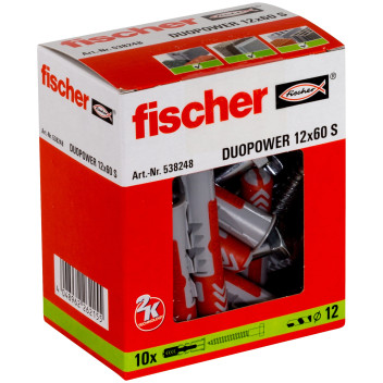 Fischer Duopower M12 X 60mm S Plug + Screw (10)*