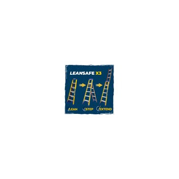 Werner LEANSAFE X3 Fibreglass Combination Stepladder Step/Ext 6T*