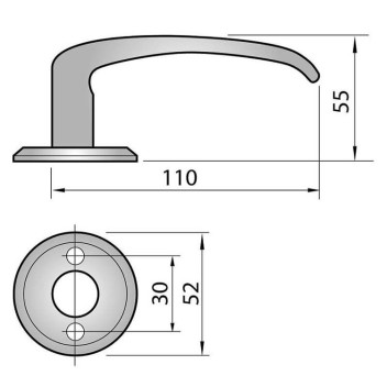 Assa AS640 Round Rose Lever Handle Silver SC*