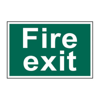 Signage Fire Exit (Text Only) Rigid 300 x 200mm*