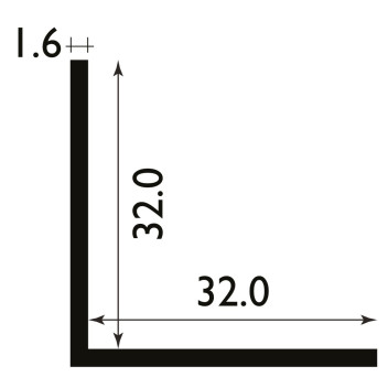 Angle Plastic White 2.44m x 32mm*