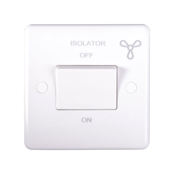 Fan Isolator Switch 3 Pole 1 Gang 10a White*