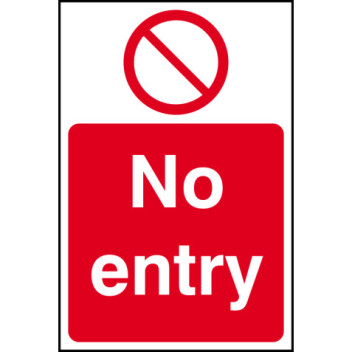 Signage No Entry Rigid 200 x 300mm*