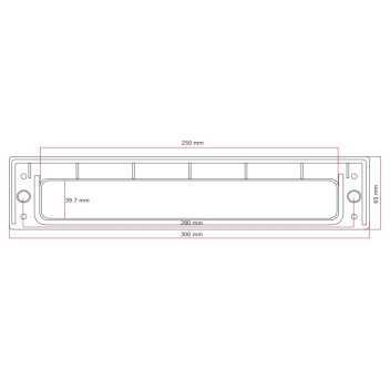 Sleeved Letterplate 40/80 FD60 Silver 300 x 65mm*