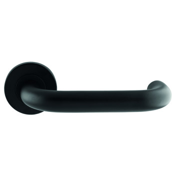 Door Handle 19mm RTD Lever On Rose (Push On) Matt Black