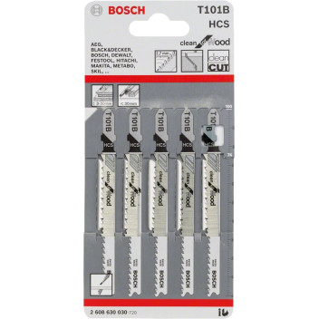 Bosch T101B Clean Straight Cut Jigsaw Blades Wood (5)*