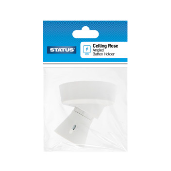 Angled Batten Lamp Holder 2.52\" White*