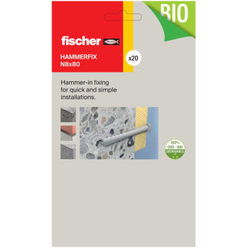 Fischer Pre Pack Hammer Fixings 8X80mm (20) *