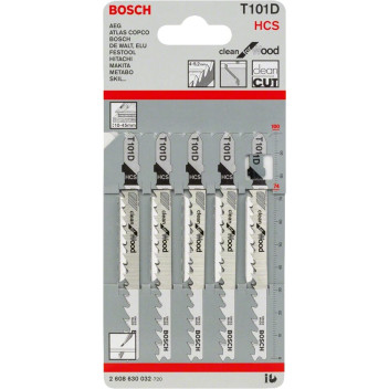 Bosch T101D Clean Straight Cut Jigsaw Blades 10-45mm Wood (5)*