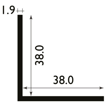 Angle Plastic White 2.44m x 38mm*