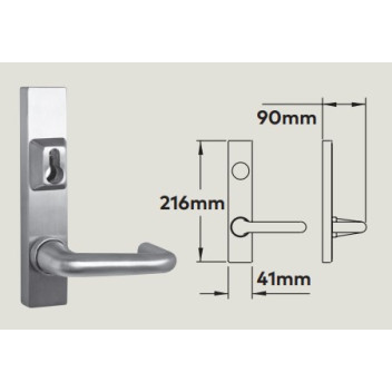 Dorma 9000 Series Zt Lockable Lever Trim Sss*