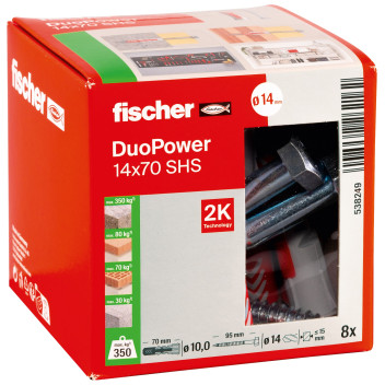 Fischer Duopower M14 X 70mm S Plug + Screw (8)*