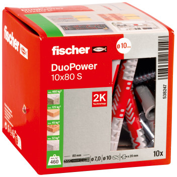 Fischer Duopower M10 X 80mm S Plug + Screw (10)*