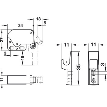 Hafele Spring Catch Mini Latch White*