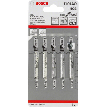 Bosch T101AO Clean Curved Cut Jigsaw Blades Wood (5)*