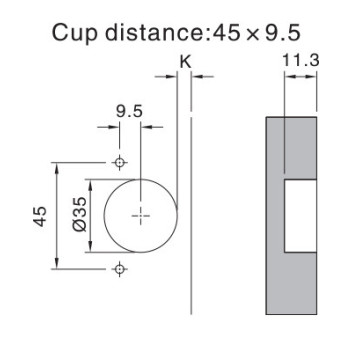 Kitchen Cabinet Hinge & Mount Plate 165 Degree (2)*