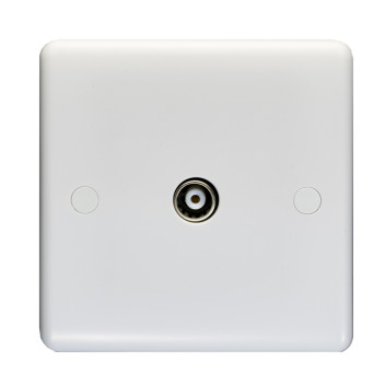 TV Socket Coaxial 1 Gang White*