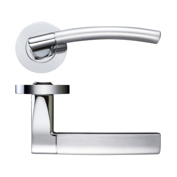 Door Handle Stanza Amalfi Round Rose Lever CP/SS*