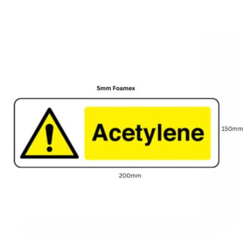 5mm Foamex Sign 200 x 150mm Acetylene*